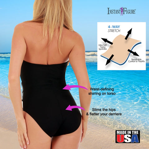 InstantFigure Contrast Twist Front One Piece Swimsuit 13559P