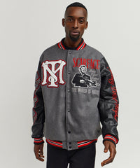 Scarface the World Varsity Jacket - Black and Grey