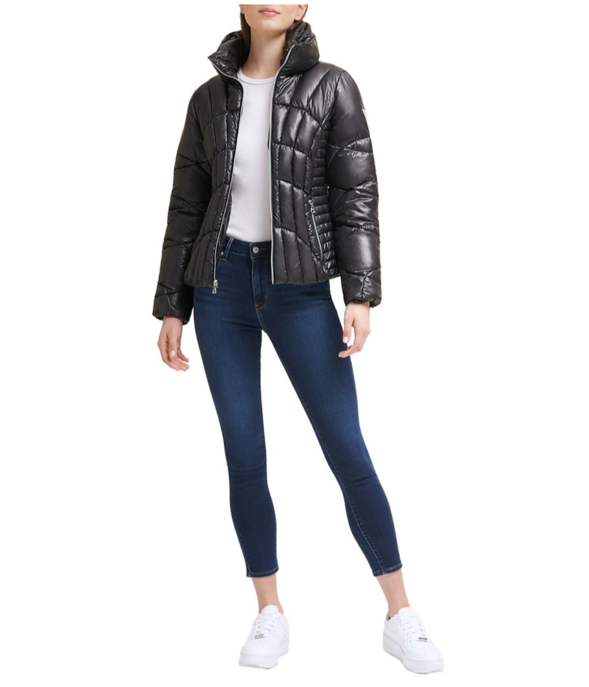  GUESS Quilted Puffer Jacket Black - Black - Bonton