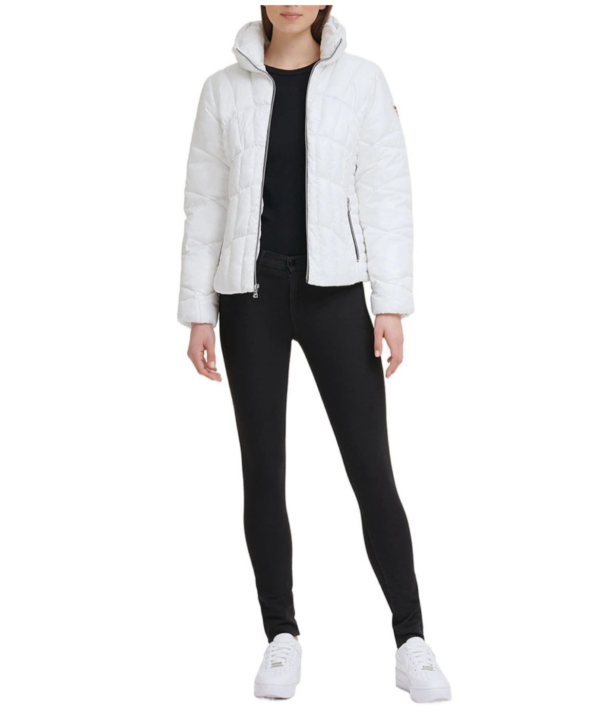  GUESS Quilted Puffer Jacket Cream - Cream - Bonton