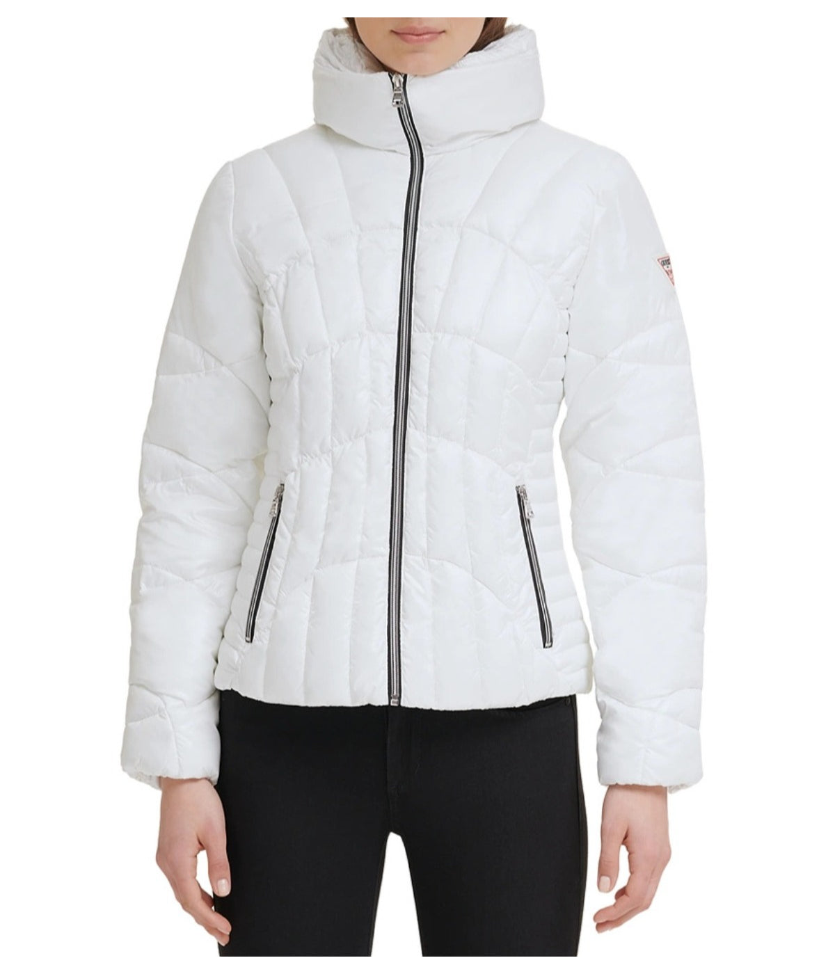  GUESS Quilted Puffer Jacket Cream - Cream - Bonton