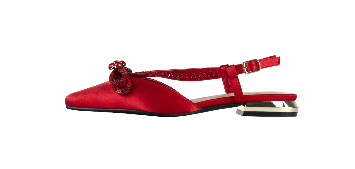  Lady Couture Kendal Flat Slingback - Red - Bonton