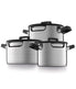  BergHOFF Gem Downdraft 18/10 Stainless Steel 6 Piece Cookware Set - Silver, Black - Bonton