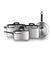 Gem Downdraft 7 Piece 18/10 Stainless Steel Cookware Set, Black Handles