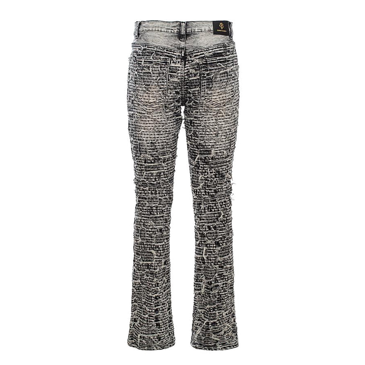  Barocco Patchwork Distressed Denim Jeans - Century Penthouse SMOKE - SMOKE - Bonton