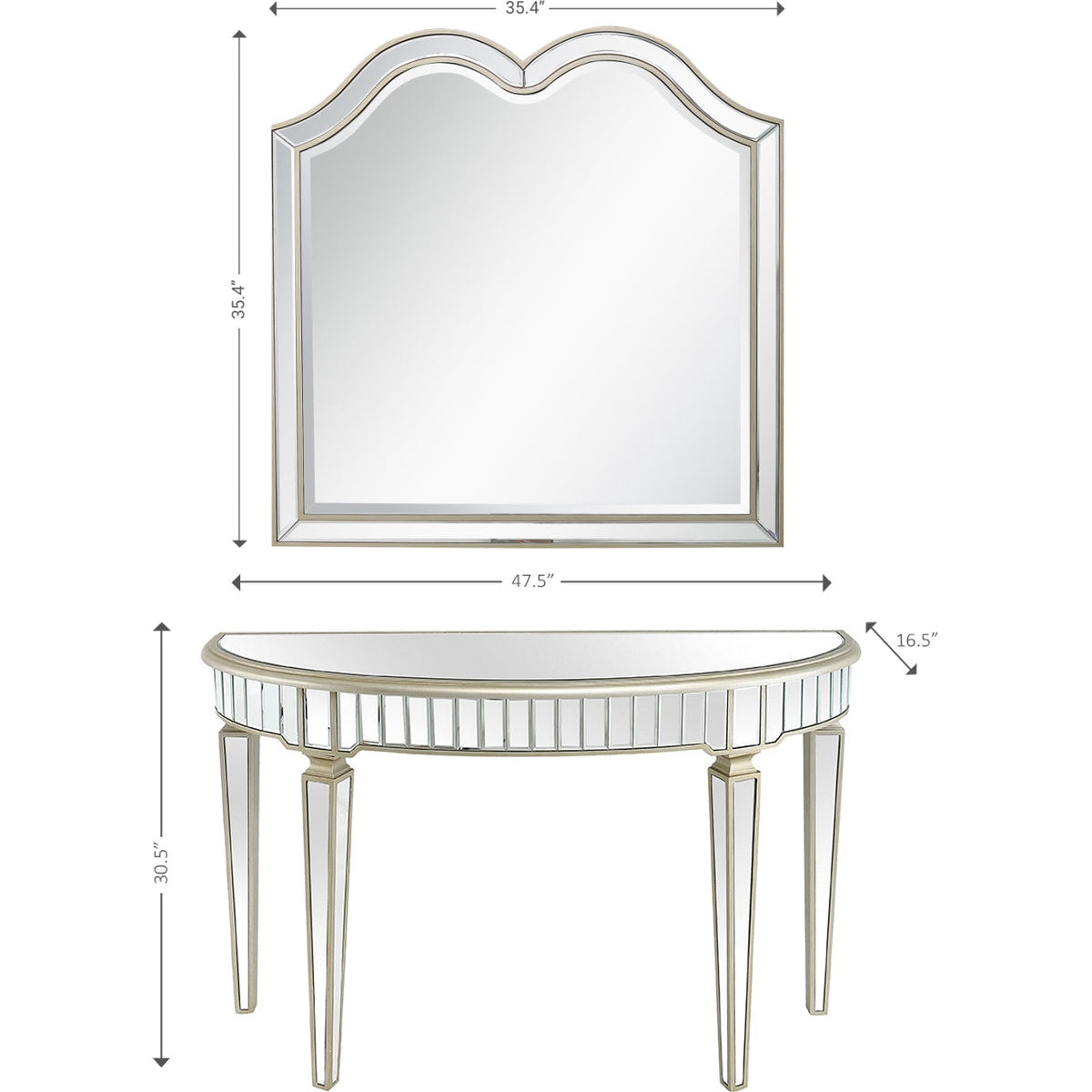  Marilyn Wall Mirror and Console Table - Mirror - Bonton