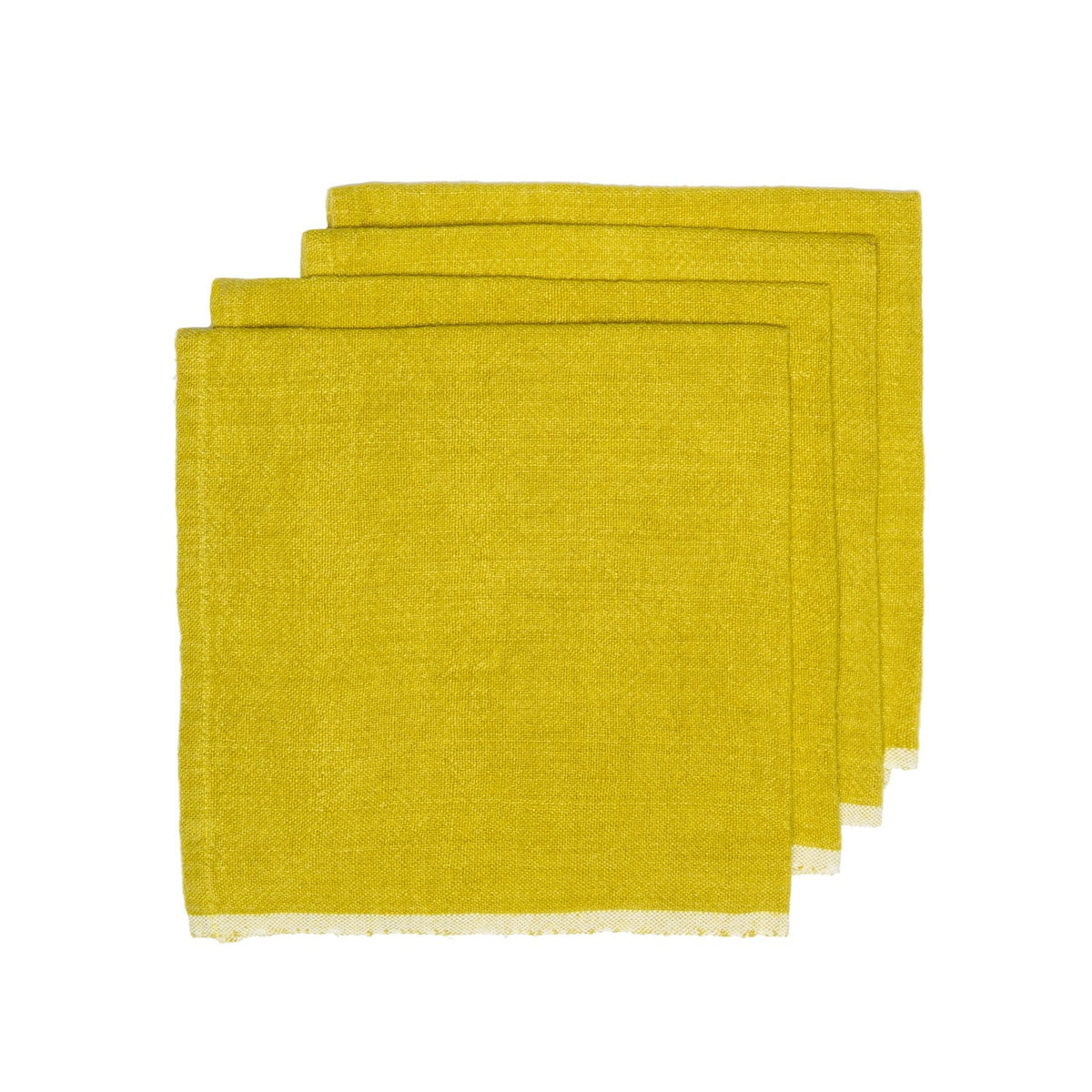  Caravan Chunky Linen Napkins, Set of 4 - Lime - Bonton