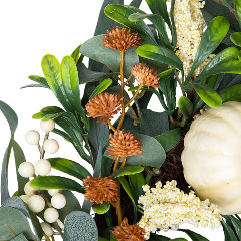 Gourds and Foliage Artificial Thanksgiving Wreath - 24-Inch  Unlit