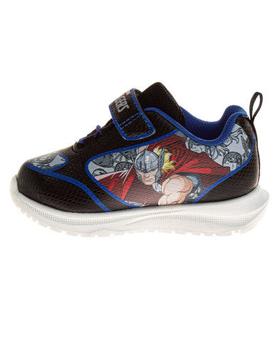 Marvel Comics Toddler Boys Sneakers Slipon Laceless - The Avengers Spiderman Captain America Hulk Thor Ironman Athletic Shoes (Sizes: 6-10 Toddler)