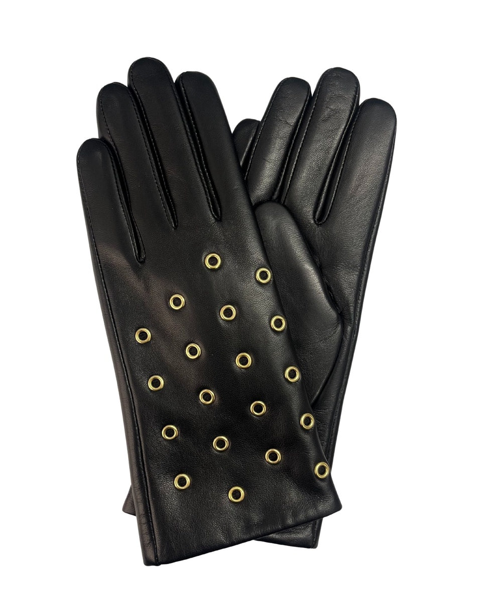  Marcus Adler Genuine Leather Glove With Grommets - Black - Bonton