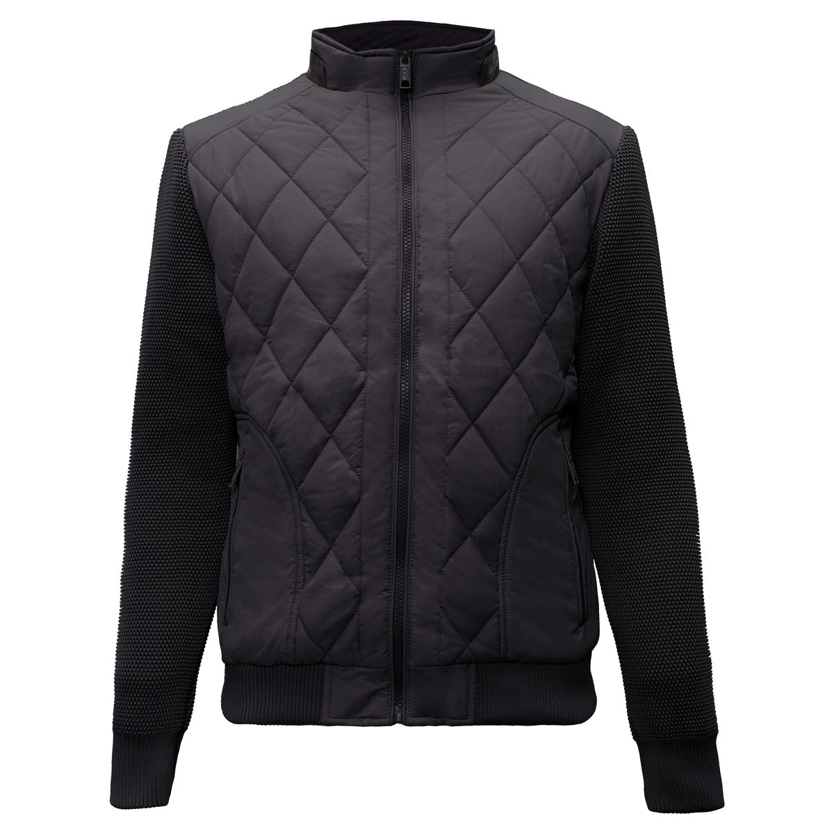  Barocco Urban Crest Quilted Bomber Jacket BLACK - BLACK - Bonton