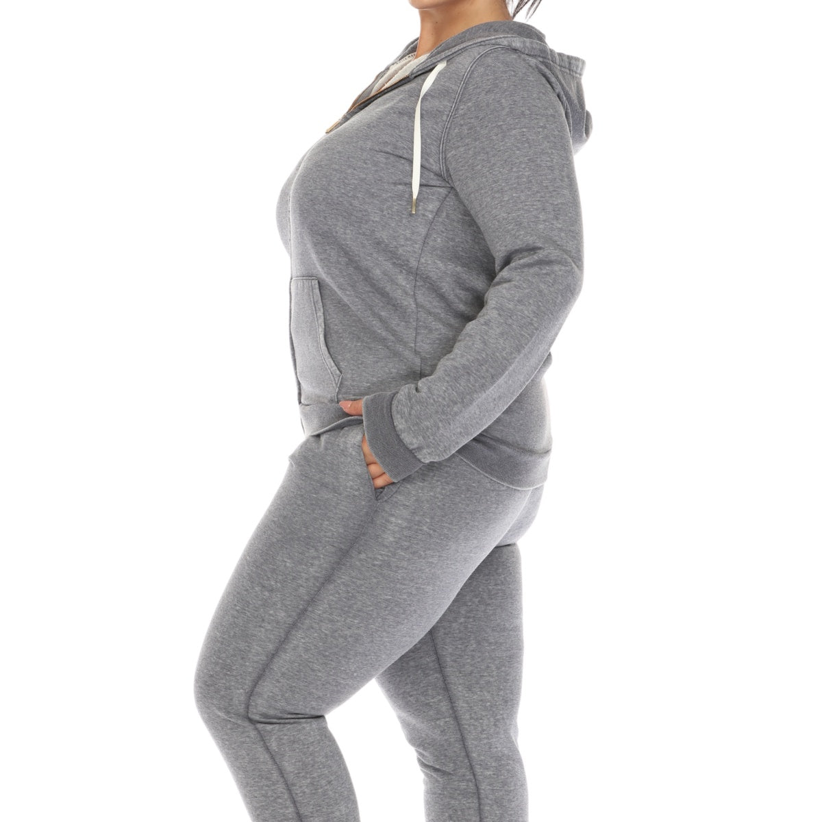  White Mark Plus Size Burnout Jogger Set - 1X - Bonton