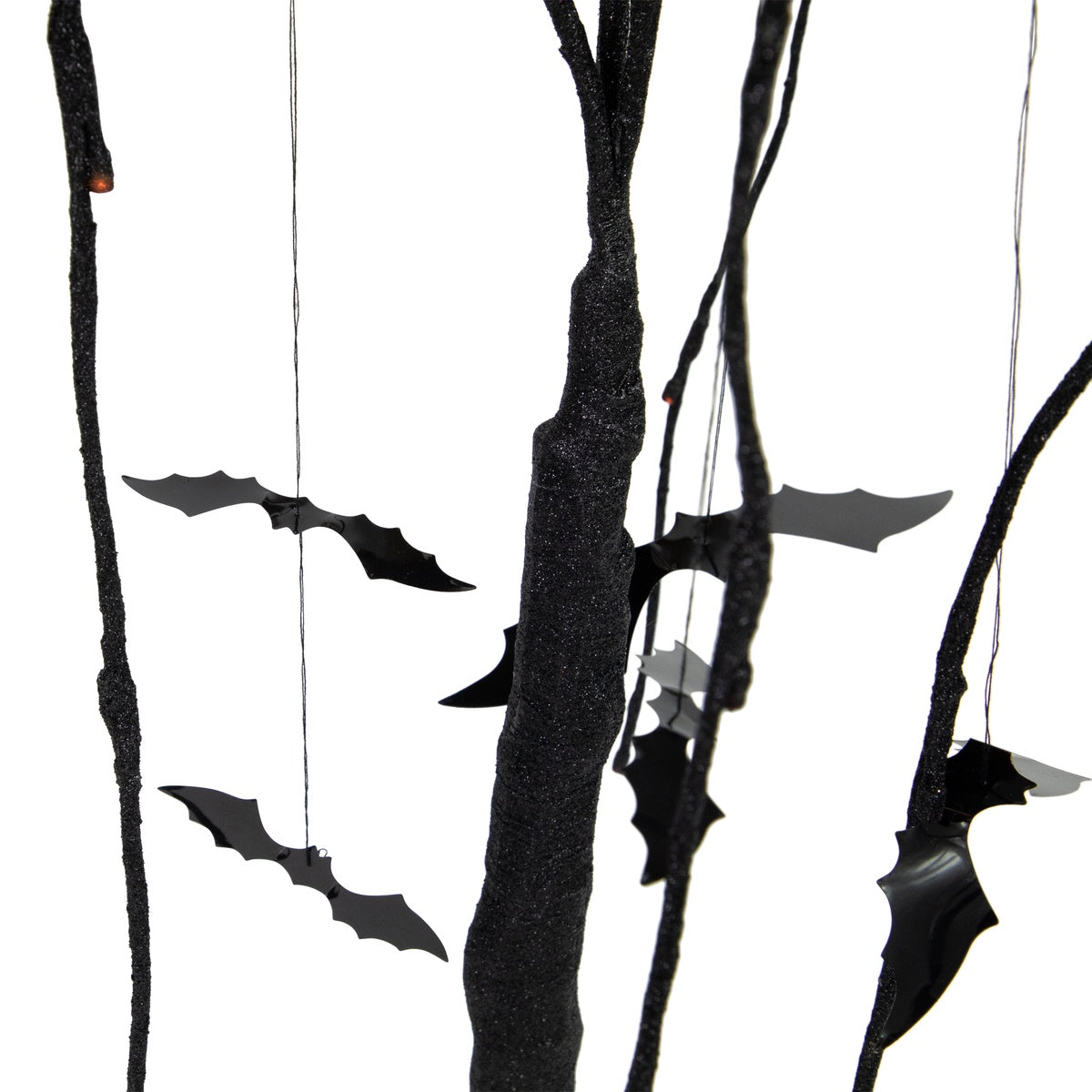  Northlight Pre-Lit Glittered Halloween Willow Tree With Bats - 24