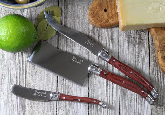 3 Piece Large Laguiole Pakkawood Cheese Knife Set