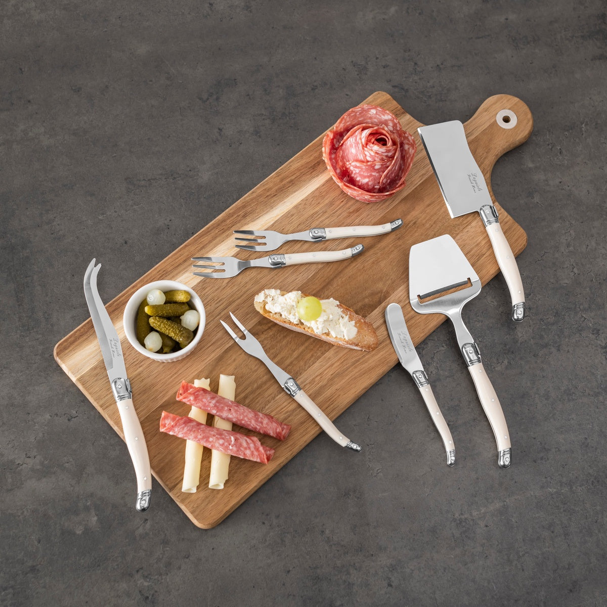  French Home 14-Piece Laguiole Charcuterie Set With Wood Serving Board - Default Title - Bonton