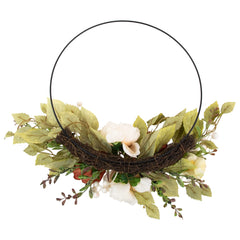 21" Autumn Harvest Artificial Floral Fall Foliage Twig Wreath