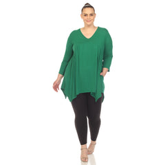 Plus Size Empire Waist V-Neck Tunic Top