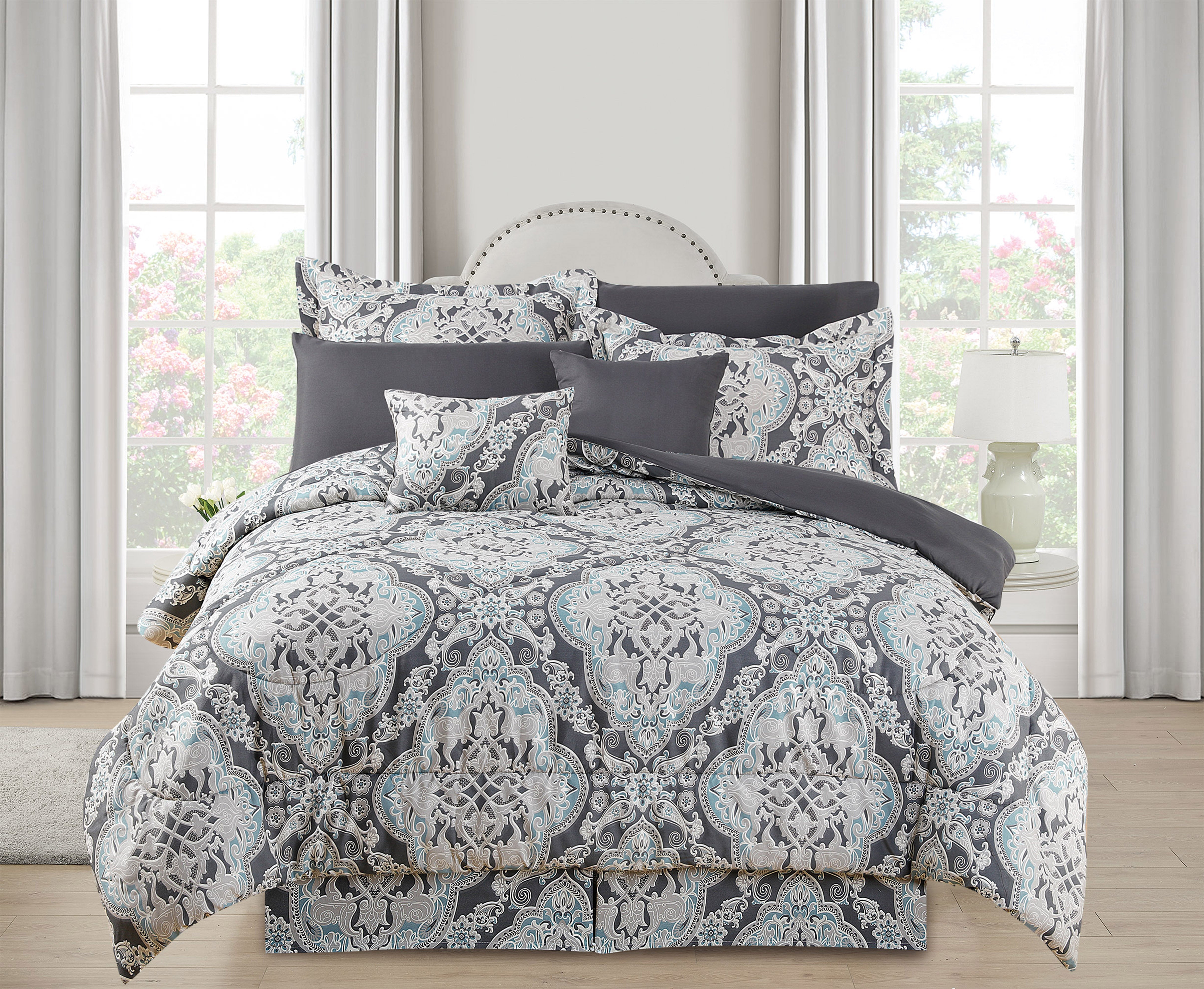  Kathy Ireland Home Kathy Ireland 10 Piece Bed in a Bag Set - King - Bonton