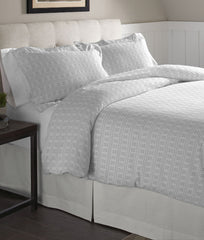 Solid & Print Flannel Duvet Sets White