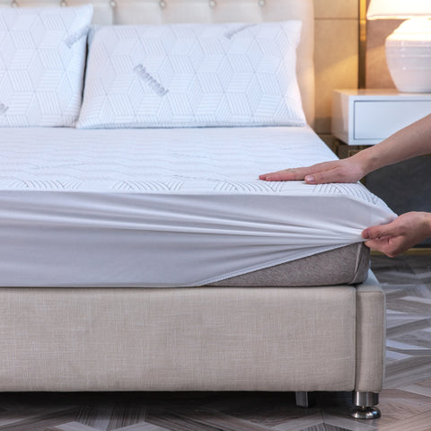 Bibb Home Bamboo Charcoal Infused Waterproof Mattress Pad