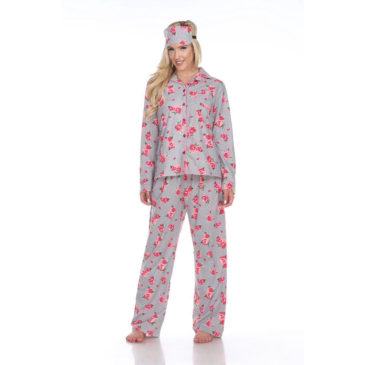  White Mark Women's Three Piece Pajama Set - XL - Bonton