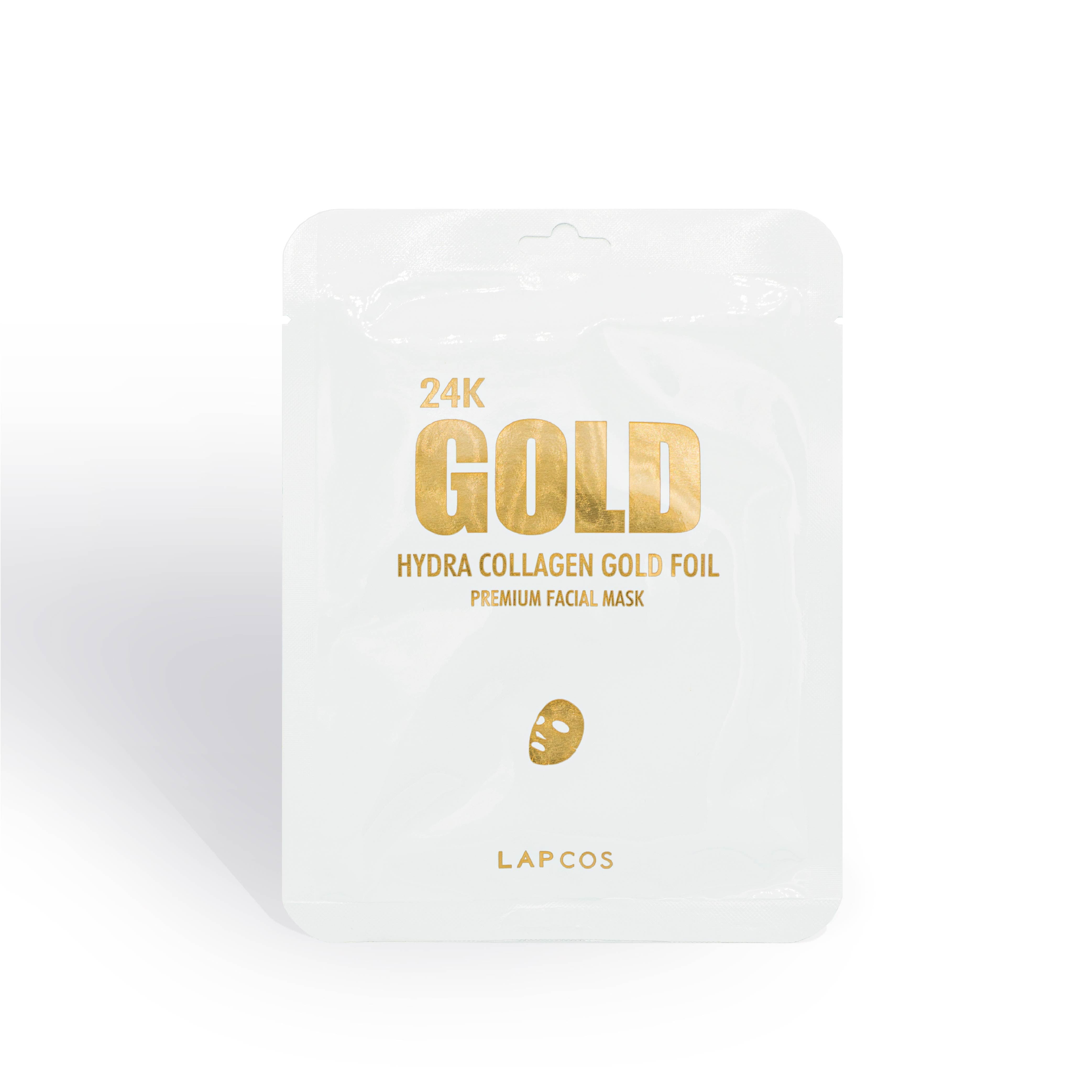  LAPCOS 24K Gold Foil Premium Collagen Face Mask by LAPCOS - 5-Pack - Bonton