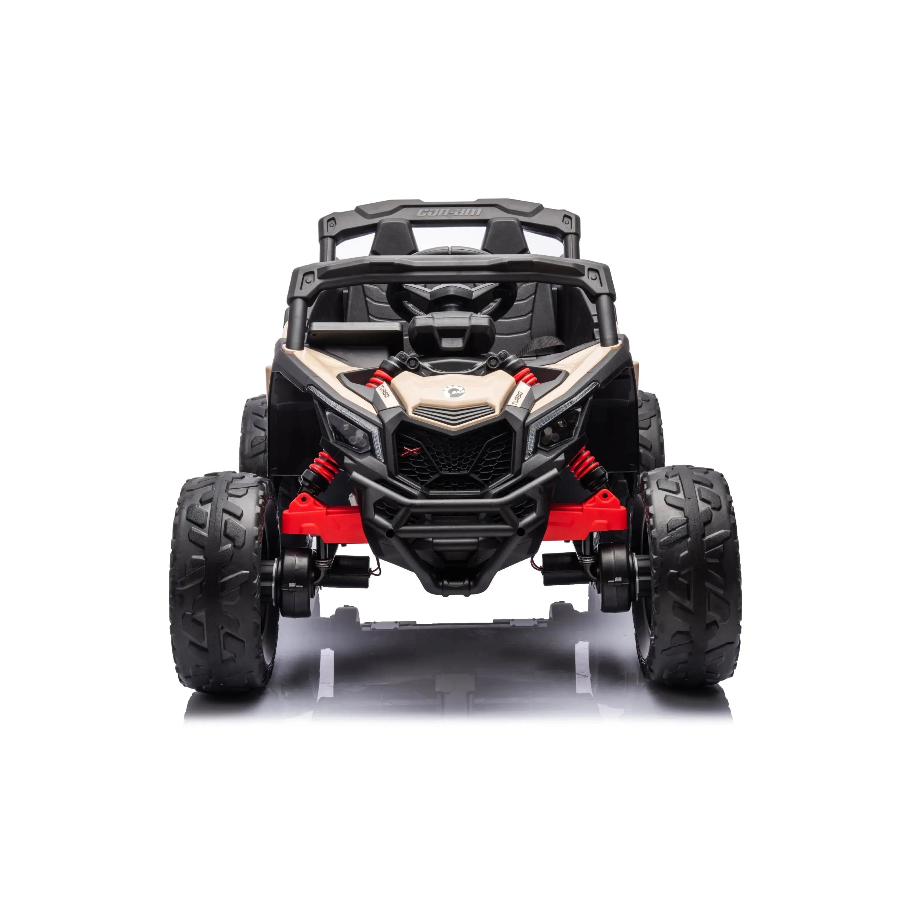  Freddo 24V Can Am Maverick 1-Seater UTV - Kids Electric Ride-On - Khaki - Bonton