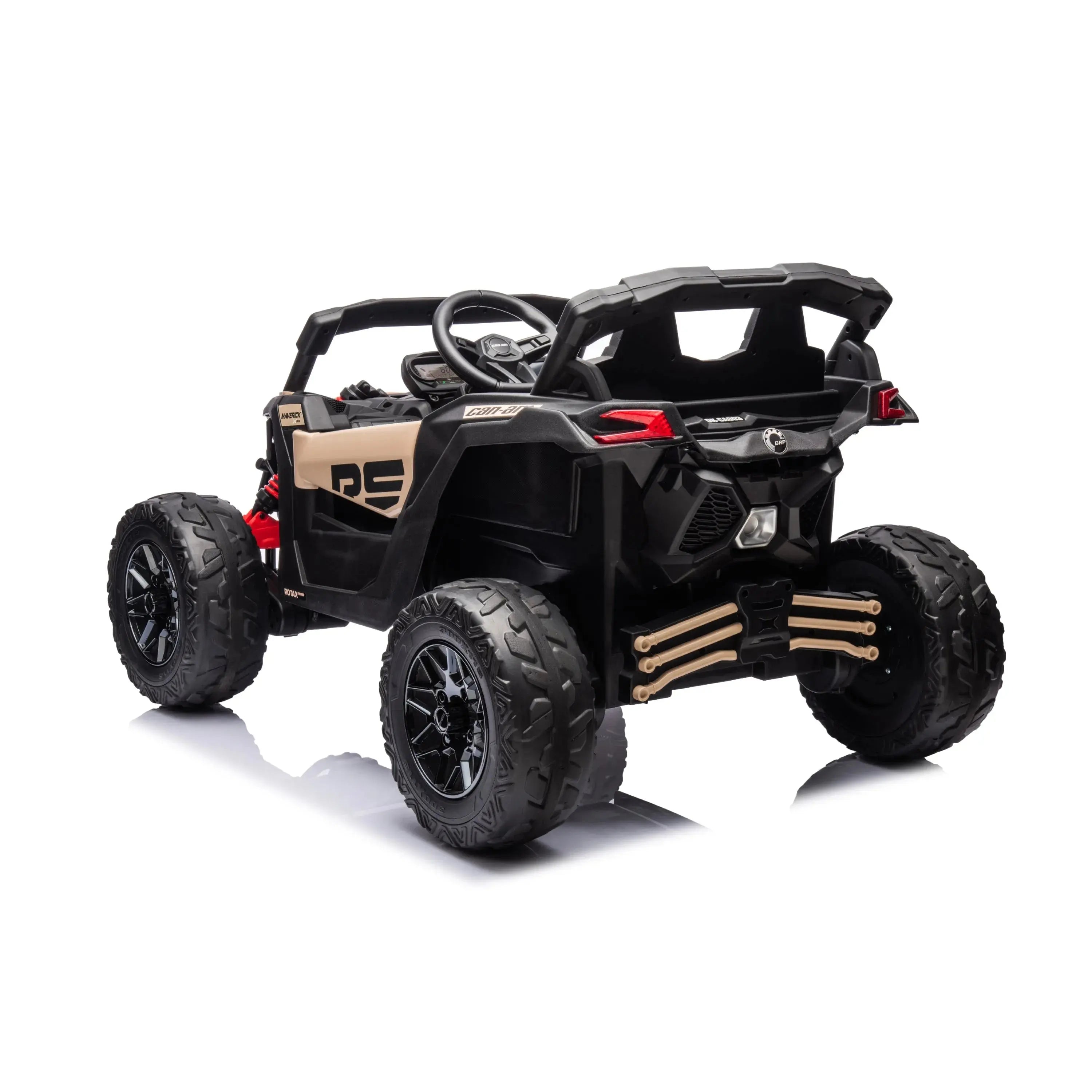  Freddo 24V Can Am Maverick 1-Seater UTV - Kids Electric Ride-On - Khaki - Bonton