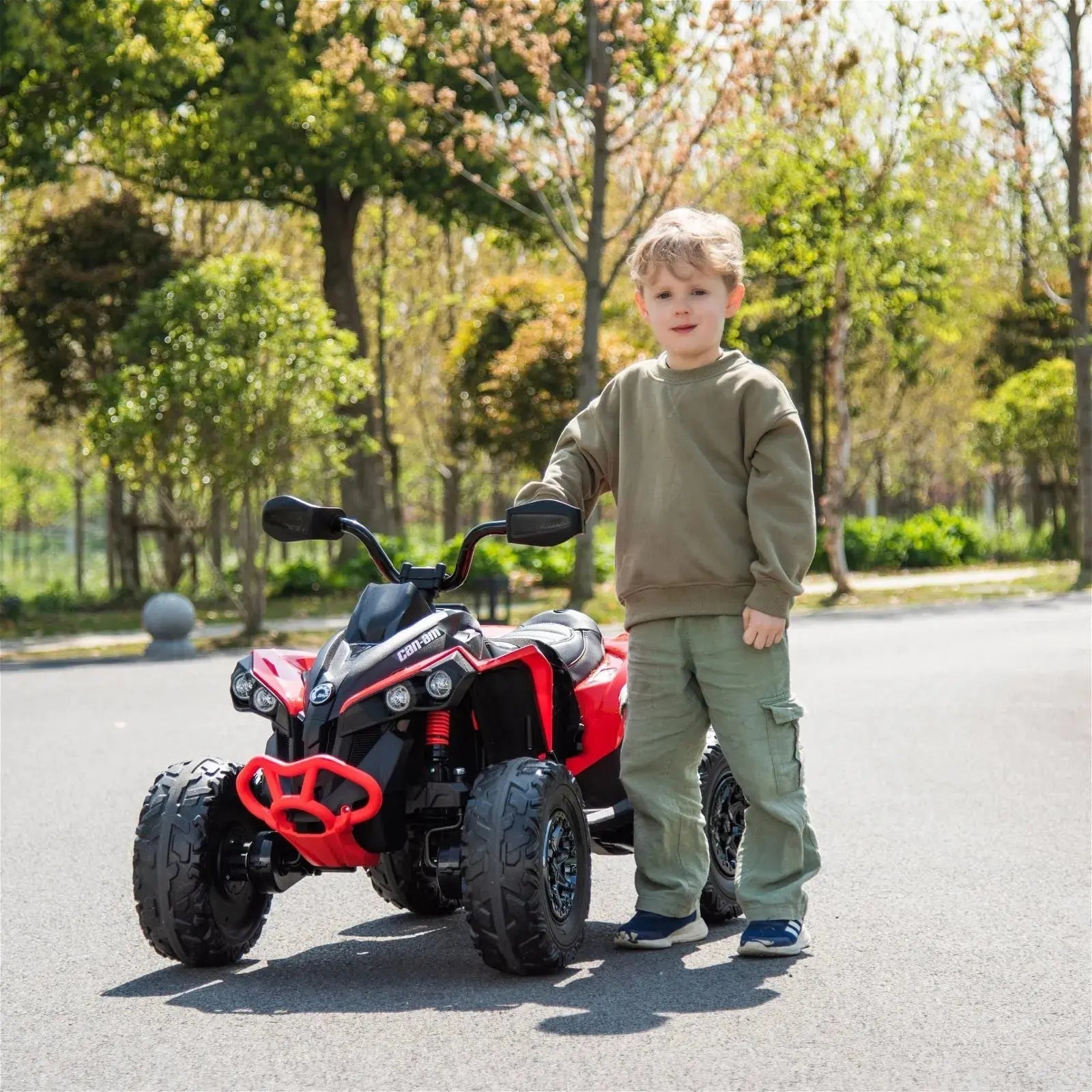  Freddo 24V Can Am Renegade 1-Seater Kids ATV - Red - Bonton