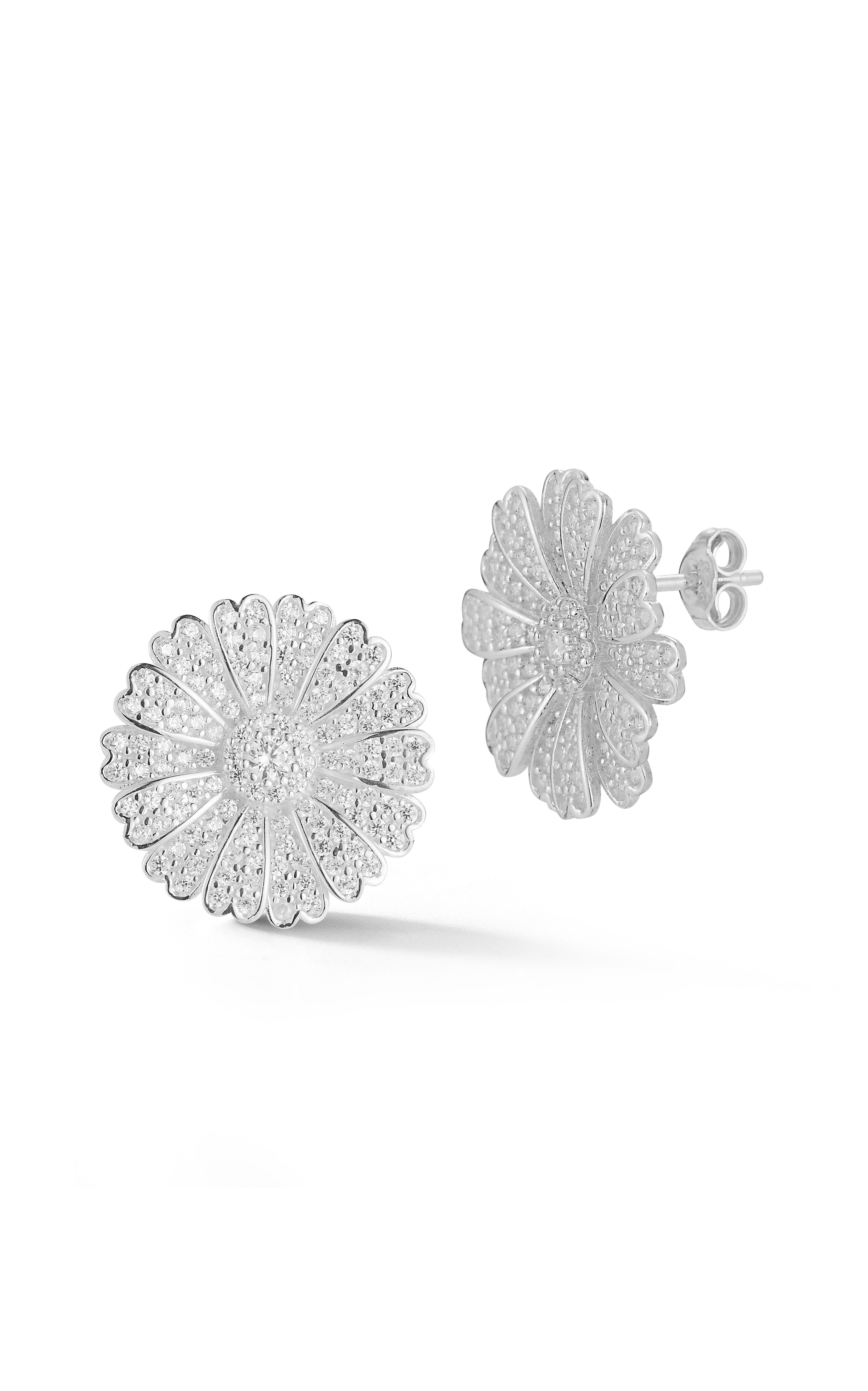  Relativity Statement Flower Stud Earrings - Gold - Bonton