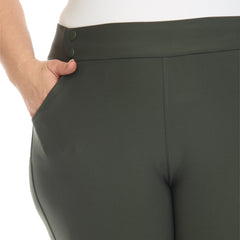 Plus Size Super Soft Elastic Waistband Scuba Pants