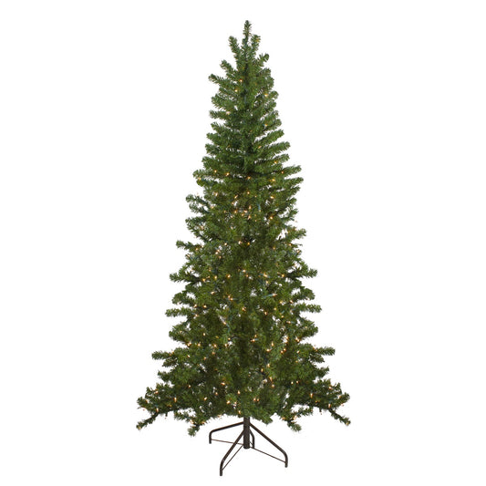 7.5' Pre-Lit Medium Canadian Pine Artificial Christmas Wall Tree - Clear Lights