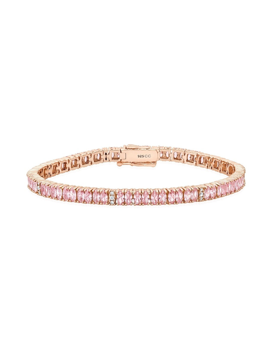  CRISLU Pink Hues Tennis Bracelet - 18kt Rose Gold - Bonton