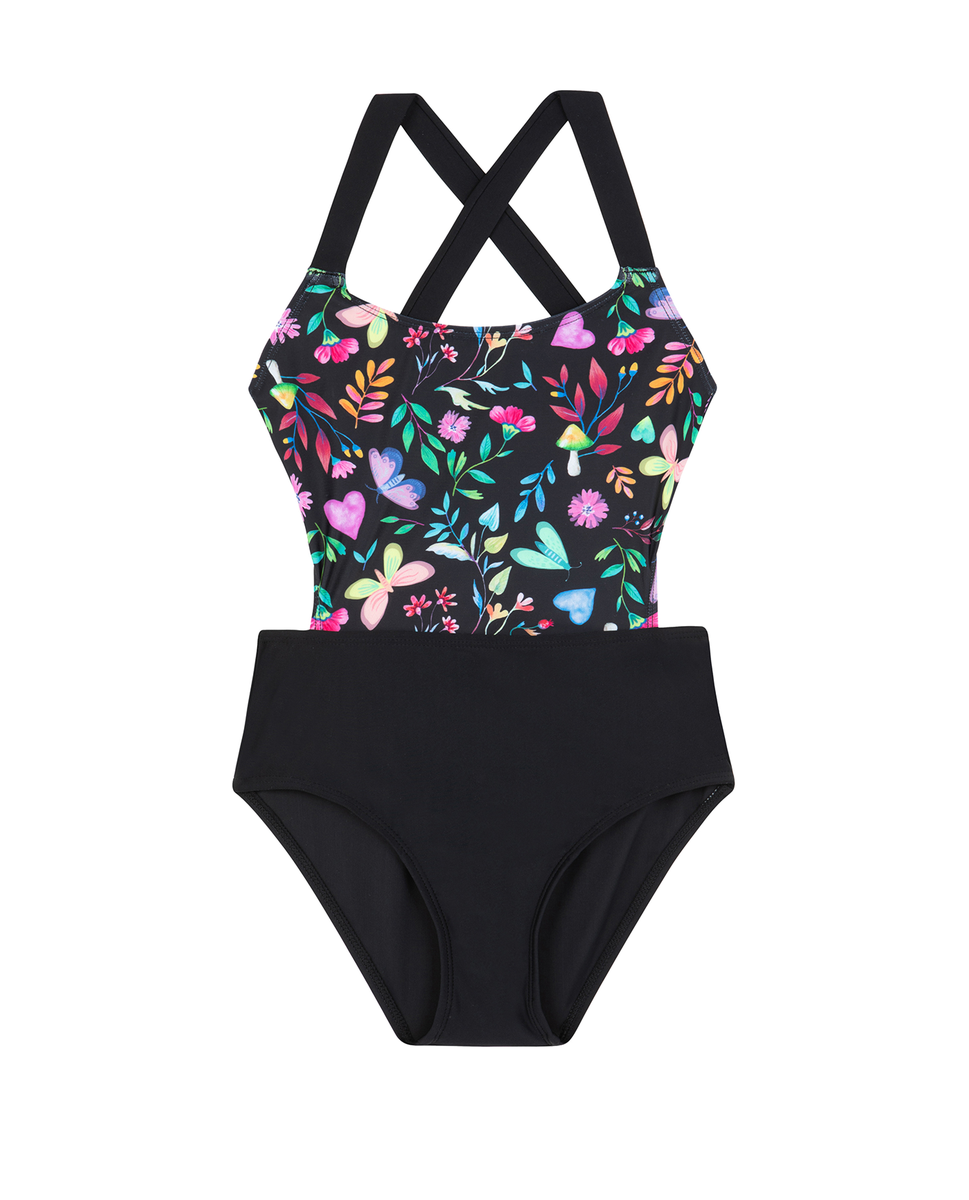  Gottex Kids Butterfly Dream Cut Out Cross Strap One Piece - Butterfly-Multi - Bonton