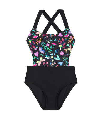 Butterfly Dream Cut Out Cross Strap One Piece