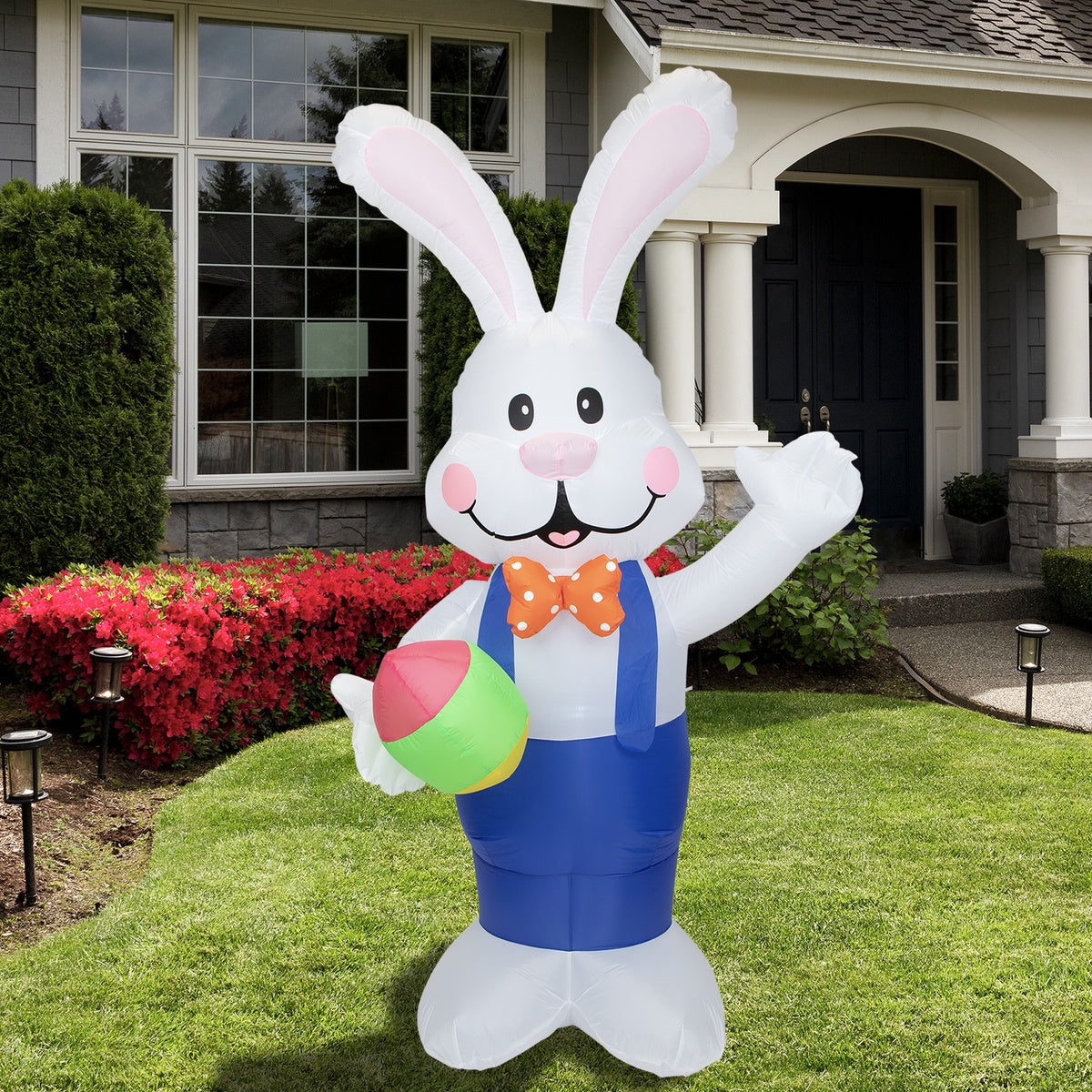  Northlight Inflatable Lighted Standing Easter Bunny With Egg Outdoor Decoration - 7' - Default Title - Bonton