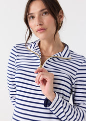 Navy Stripe 1/4 Zip Sport Dress