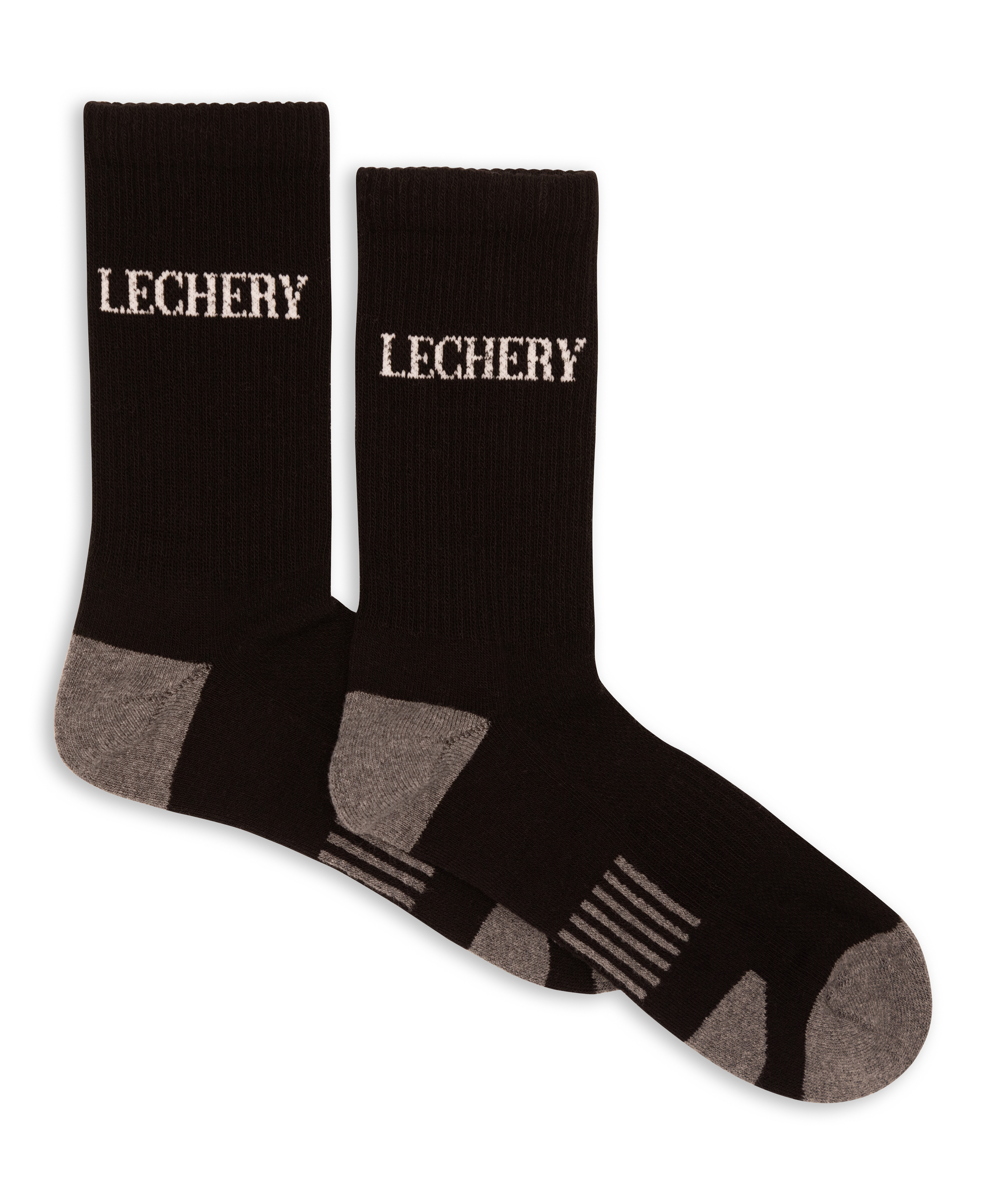  LECHERY LECHERY UNISEX SPORTS CREW SOCKS - WHITE - Bonton