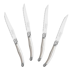 Set of 4 Laguiole Steak Knives, Pewter