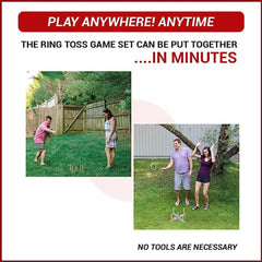 Ring Toss Game Set for Adults & Kids – Premium Wooden Outdoor Yard Game for Family Fun