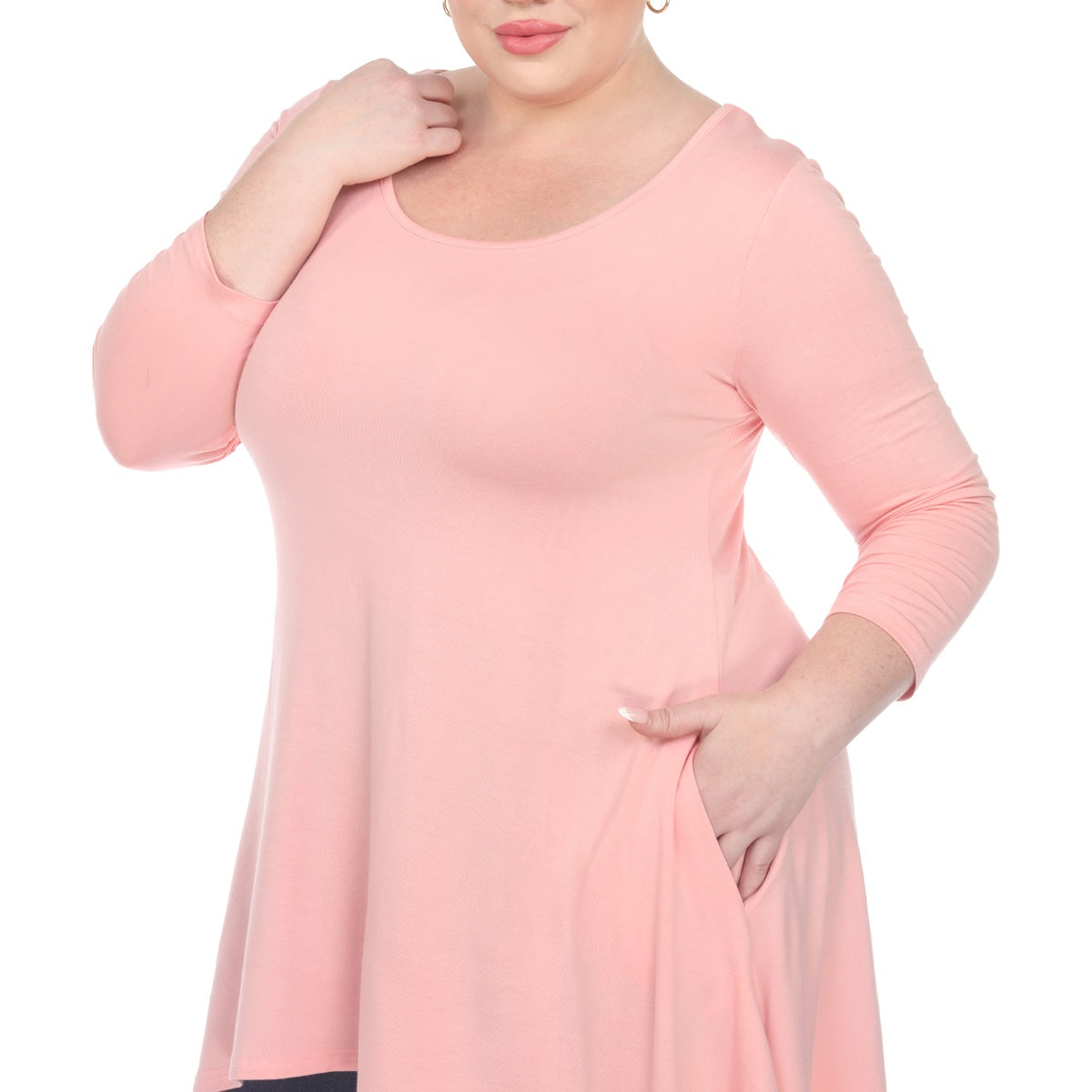  White Mark Plus Size Makayla Tunic Top - 1X - Bonton