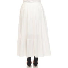 Plus Size Pleated Tiered Maxi Skirt