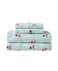 Holiday Flannel Snowman Wonderland Sheet Set