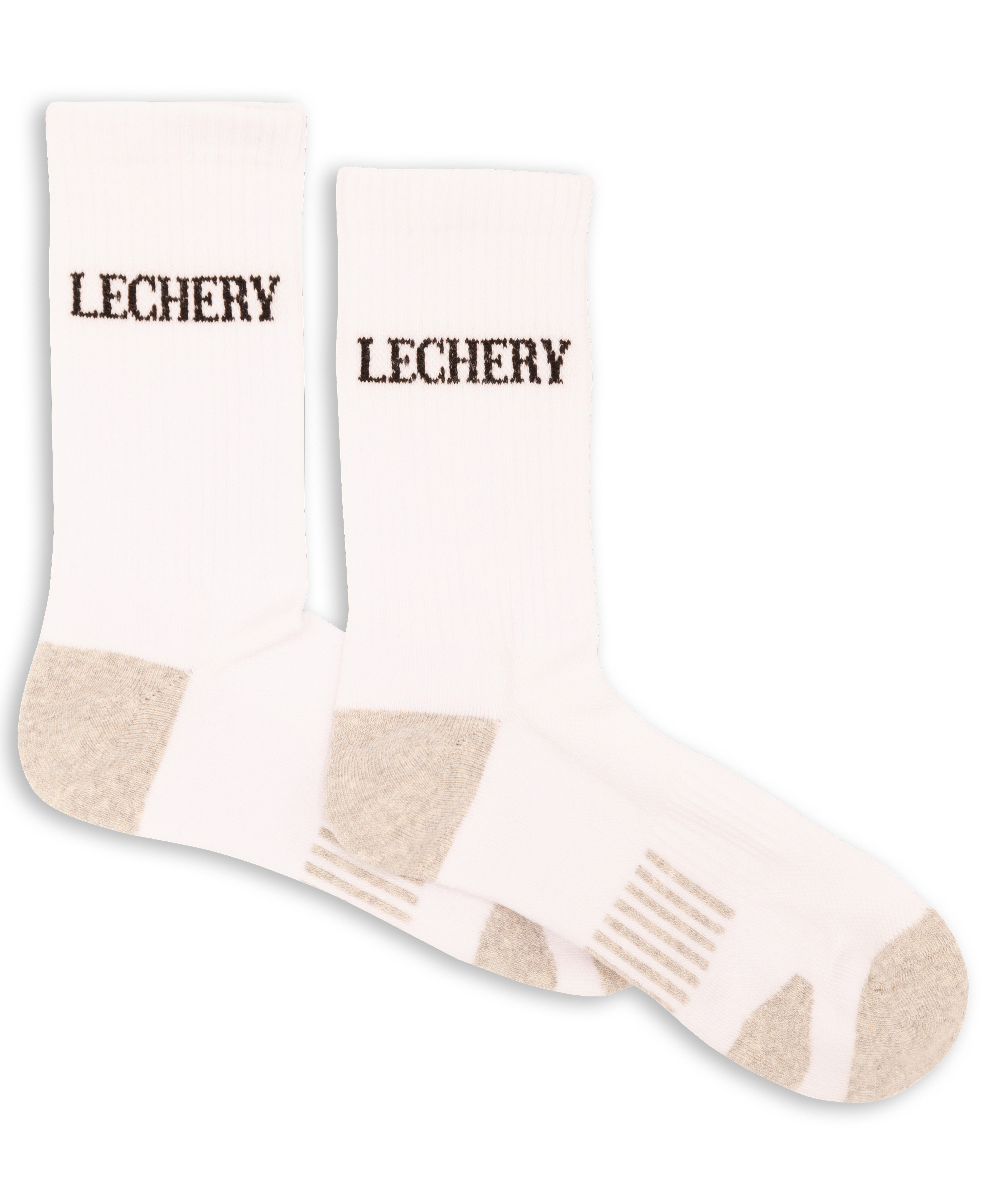  LECHERY LECHERY UNISEX SPORTS CREW SOCKS - WHITE - Bonton