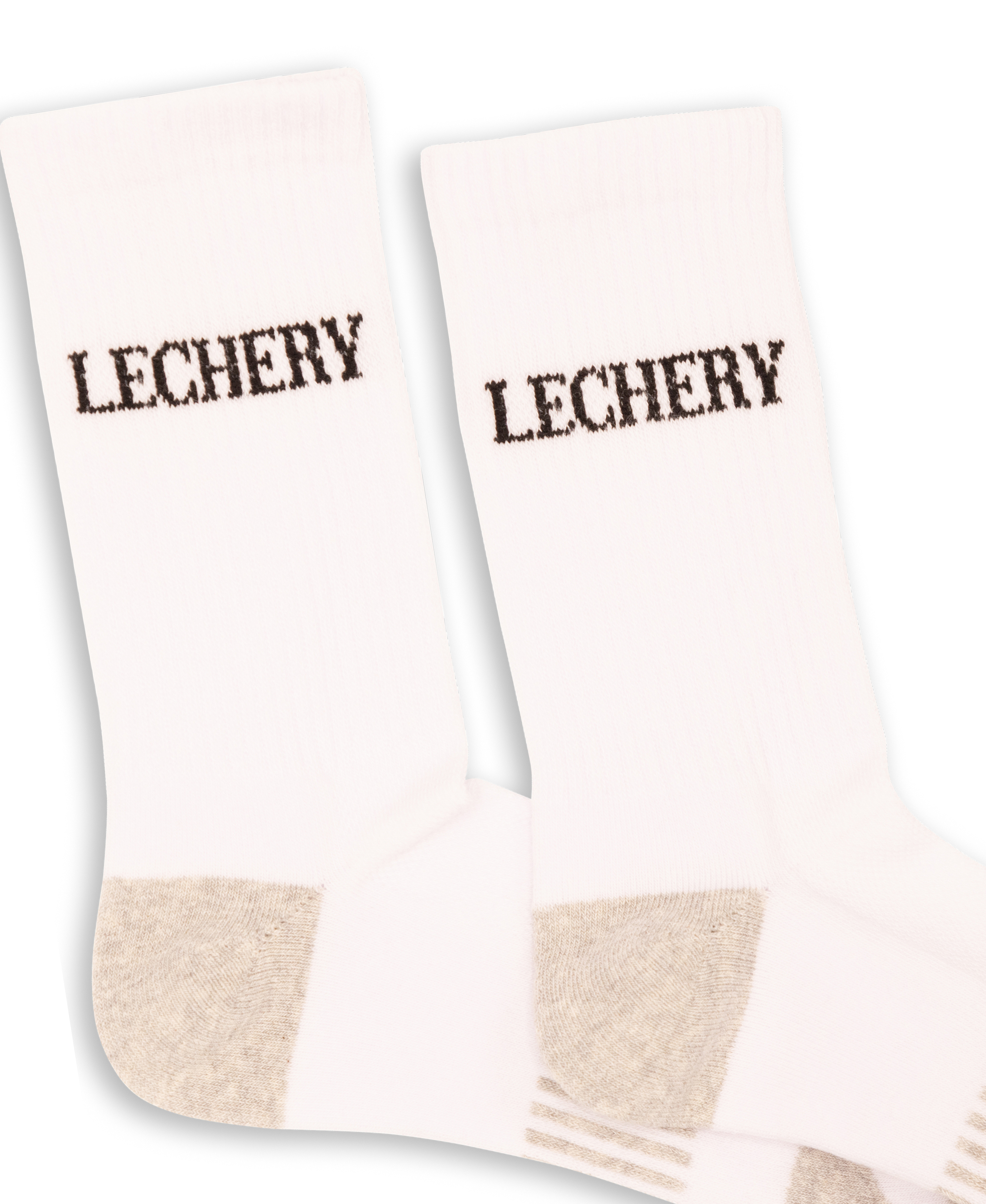  LECHERY LECHERY UNISEX SPORTS CREW SOCKS - WHITE - Bonton