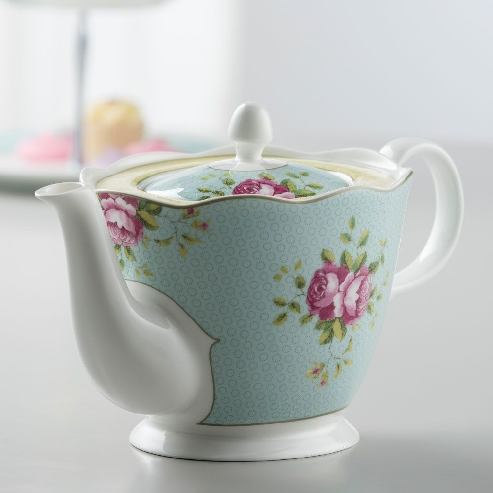  Aynsley China Archive Rose China Teapot - Multi - Bonton