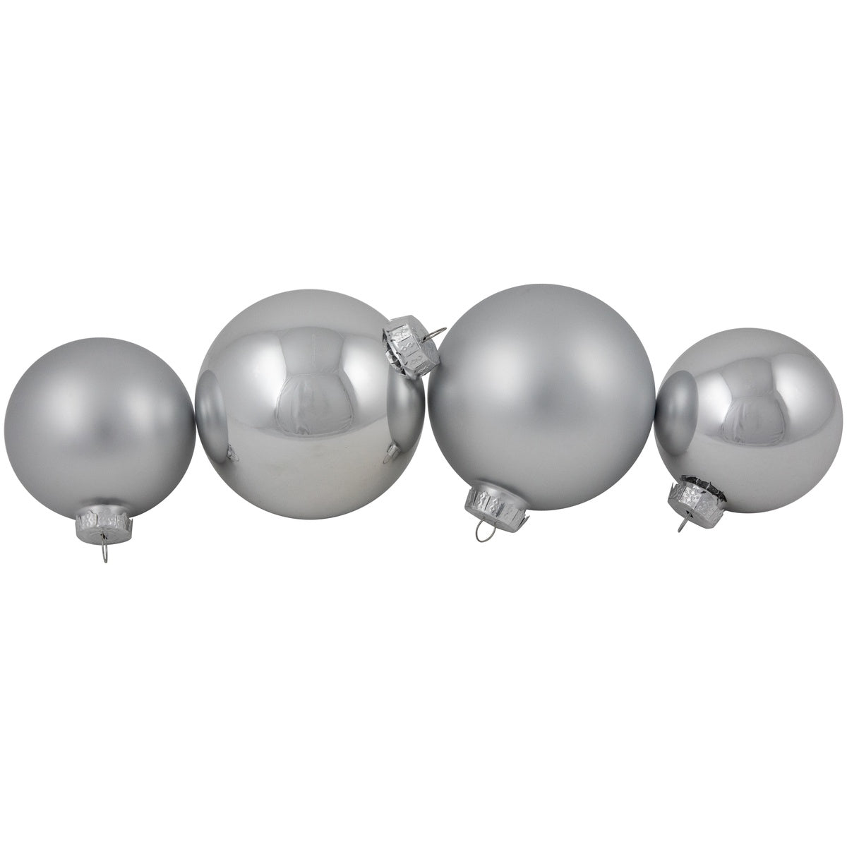  Northlight 72ct Silver Shiny and Matte Christmas Glass Ball Ornaments 4