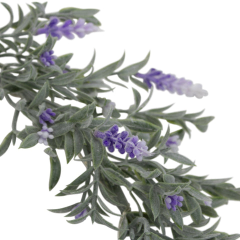 Pre-Lit Battery Operated Purple Ombre Lavender Spring Wreath- 16" - White LED Lights