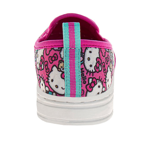 Sanrio Hello Kitty Girls Low Top Sneakers - Casual Fashion Laceless Slip on Canvas Shoes