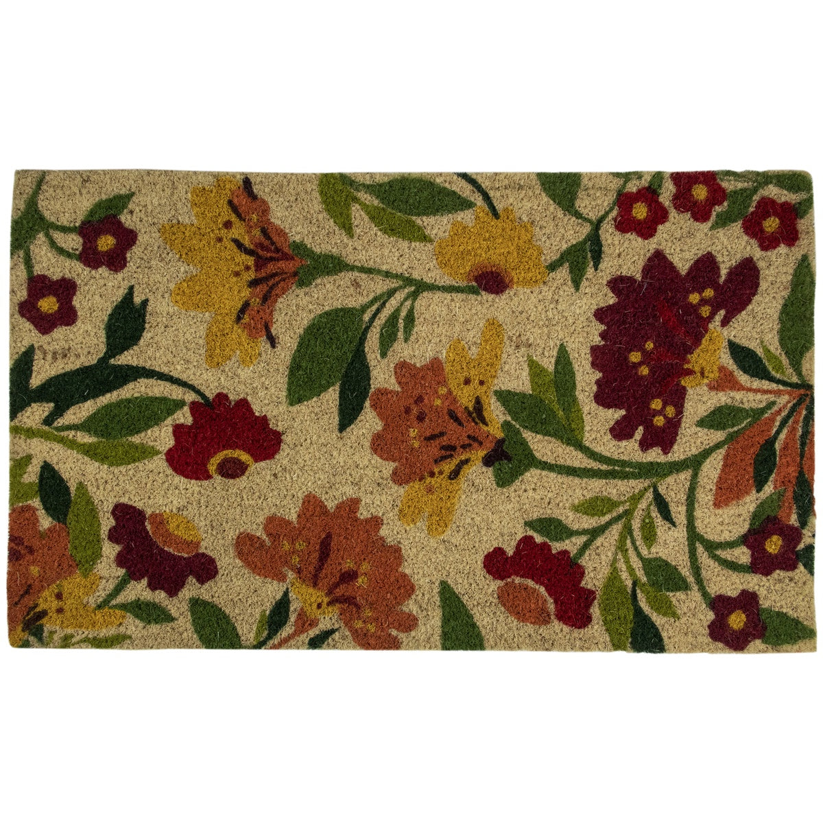  Northlight Natural Coir Autumn Floral and Foliage Door Mat 18